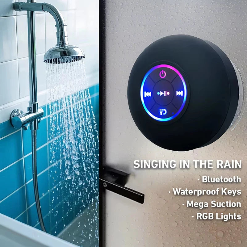 IPX4 Waterproof Bluetooth Speaker with Suction Cup