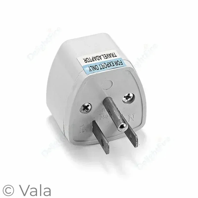 White plug with a label on a white background