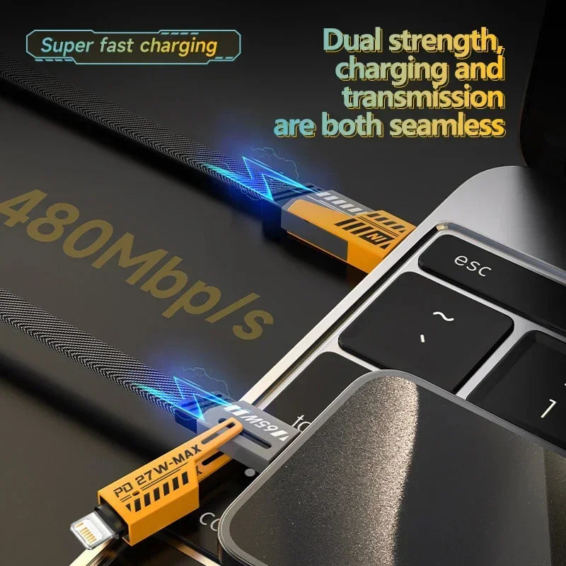 4-in-1 Mecha Fast Charging Cable (65W / PD 27W)