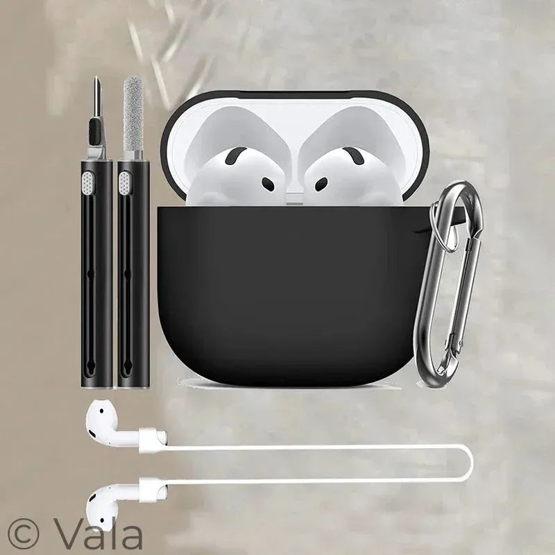 Silicone AirPods 4 Case with Carabiner Hook | Shockproof Earbuds Protective Cover