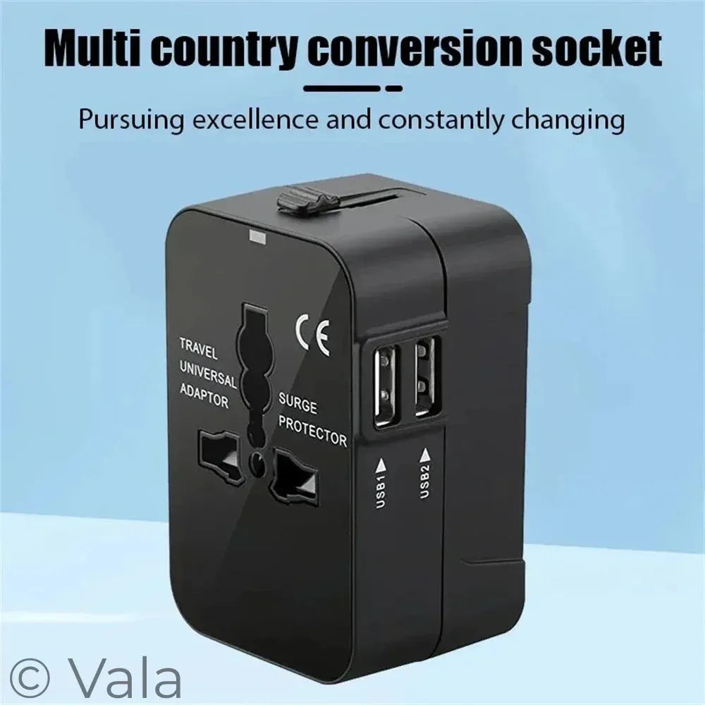 Universal Travel Adapter with USB Ports – 150+ Countries