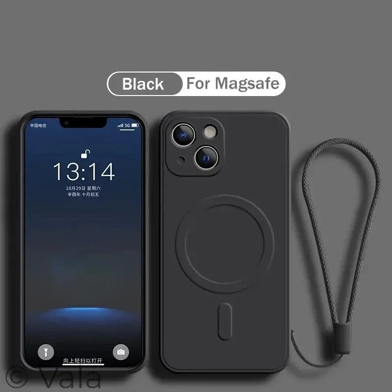 MagSafe Liquid Silicone iPhone Case – Wireless Charging, Shock-Proof & Anti-Scratch, iPhone X–16 Pro Max
