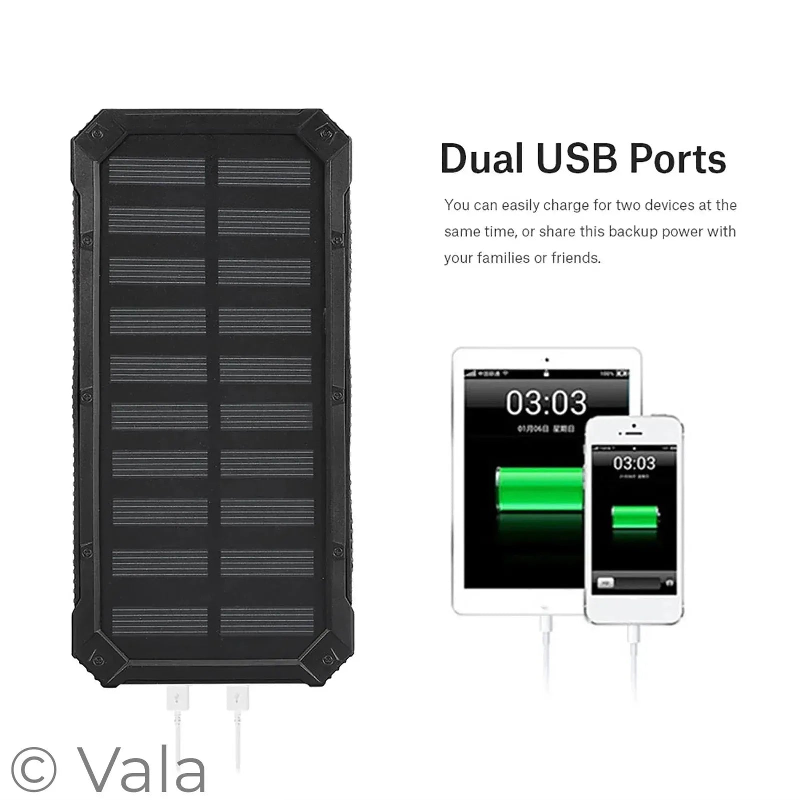 20,000mAh Solar Power Bank DIY Case Kit – Dual USB, Metal Shell