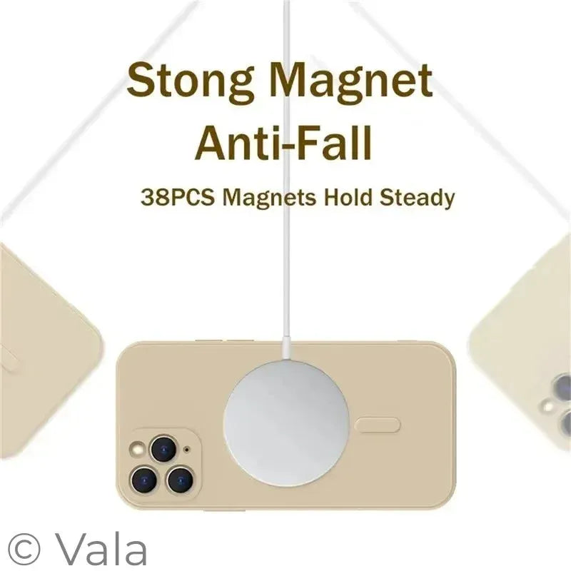 MagSafe Liquid Silicone iPhone Case – Wireless Charging, Shock-Proof & Anti-Scratch, iPhone X–16 Pro Max
