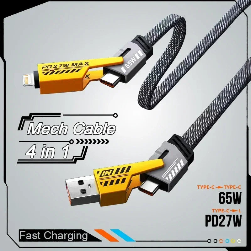4-in-1 Mecha Fast Charging Cable (65W / PD 27W)