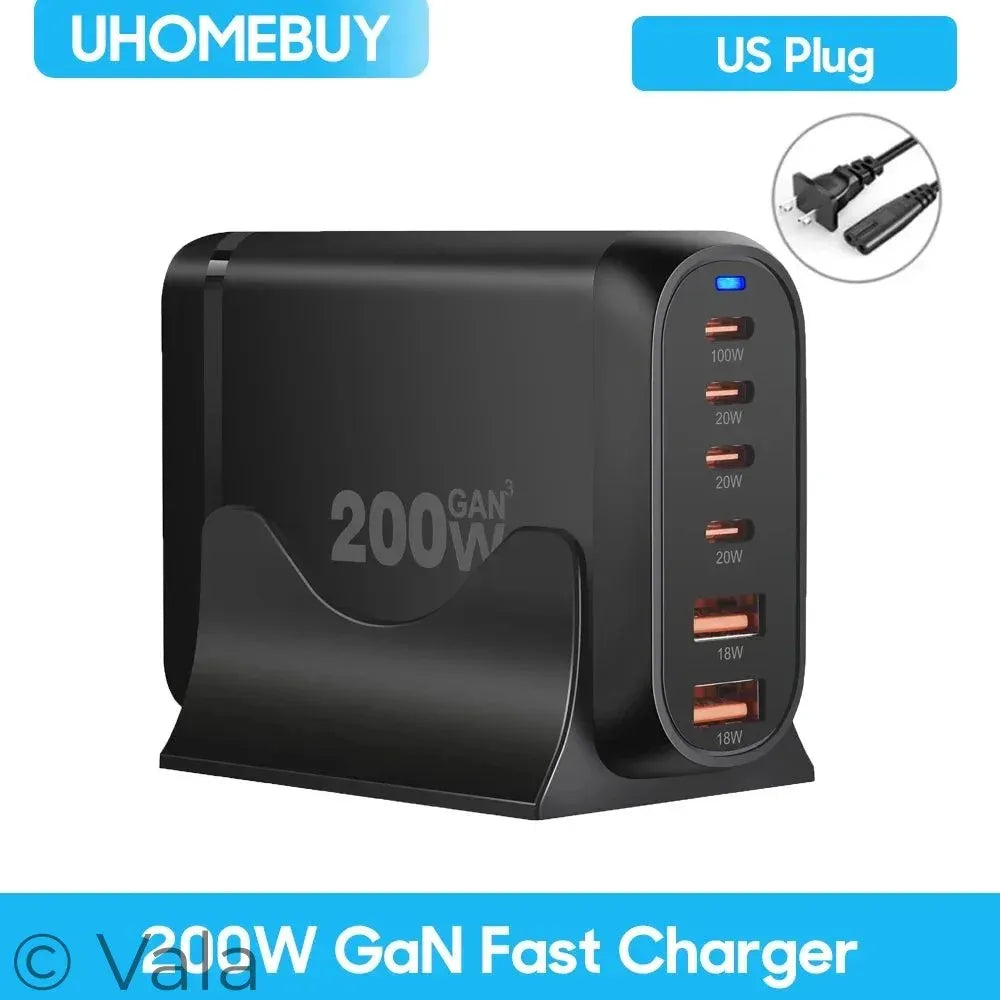 800W GaN 10-Port USB-C PD Fast Charger | 100W Desktop Charging Station