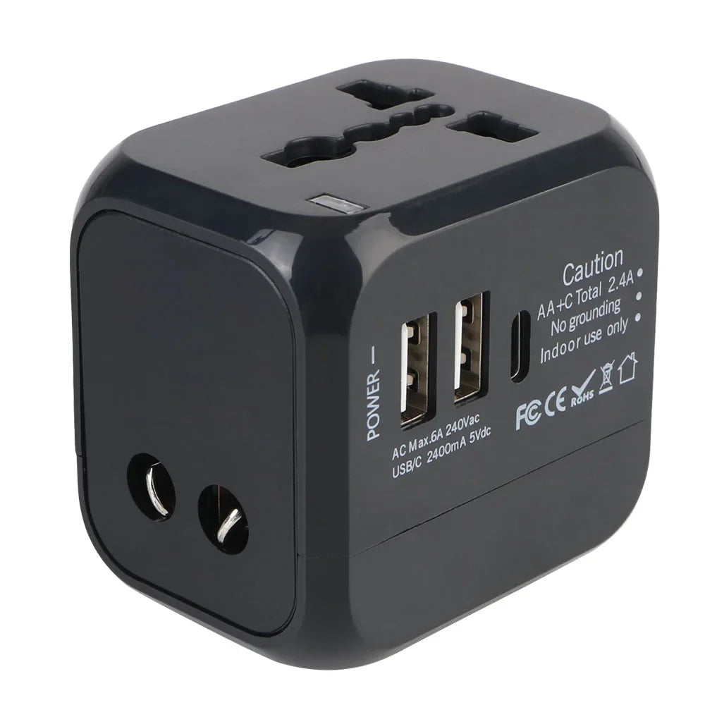 Universal Travel Adapter – US/EU/UK/AU with USB & USB-C